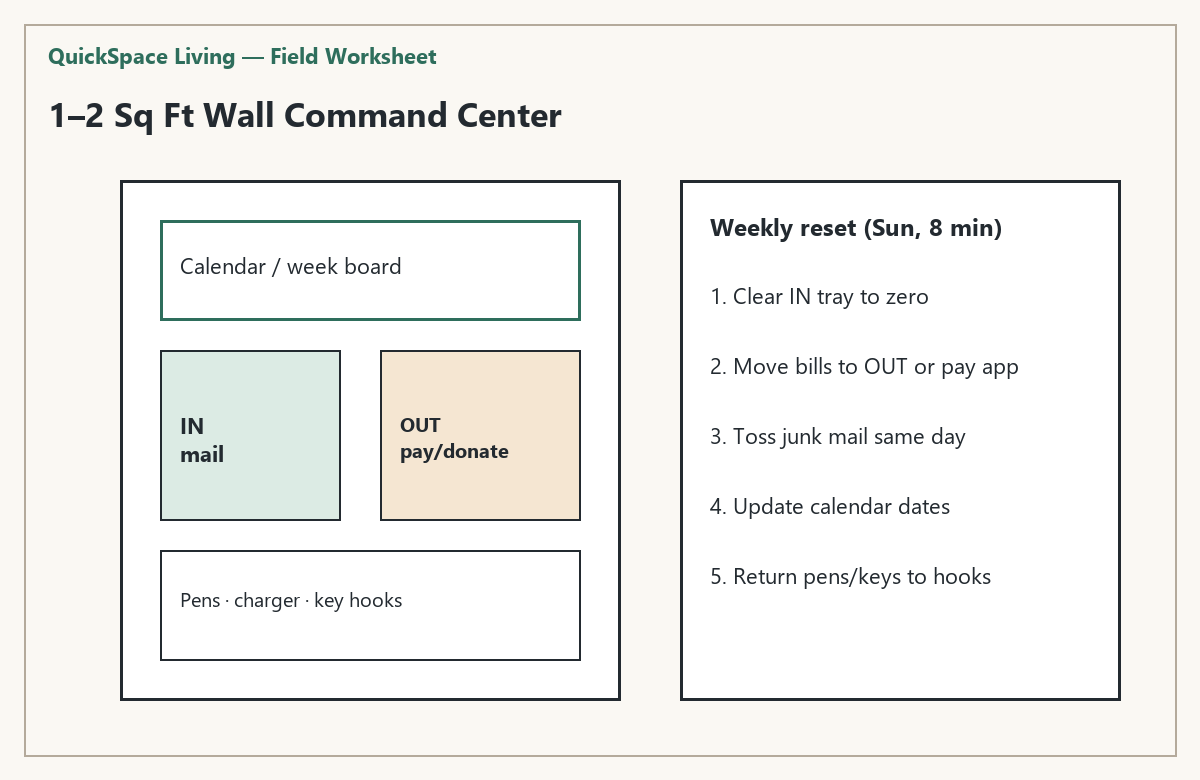 One to two square foot command center layout
