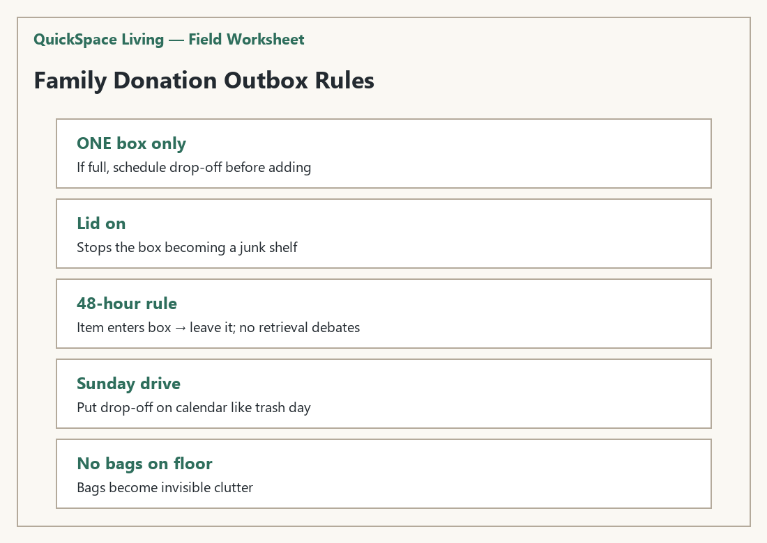 Family donation outbox rules card