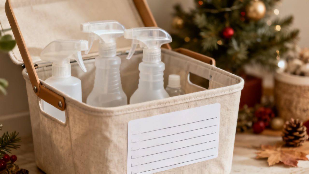 Seasonal Storage Bin Labels That Save Closet Space — desk detail