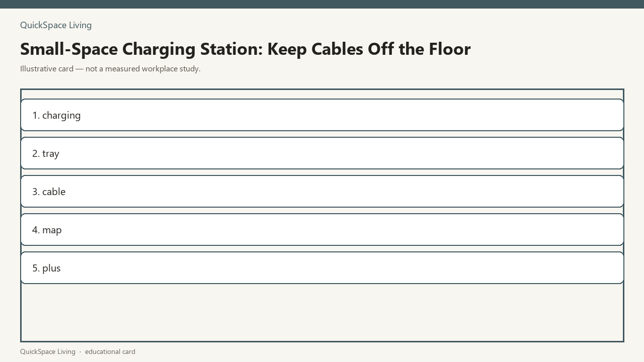Small-Space Charging Station: Keep Cables Off the Floor — illustrative card