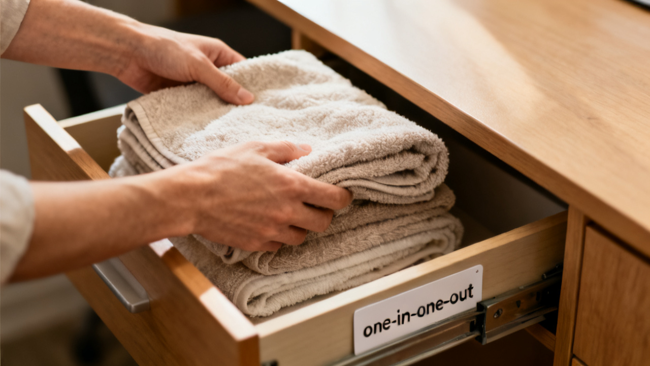 A Desk-Drawer One-In-One-Out Rule for Home Work Corners — desk detail