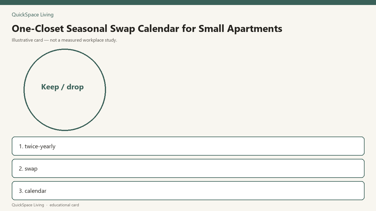 One-Closet Seasonal Swap Calendar for Small Apartments — illustrative card