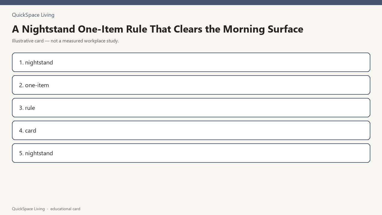 A Nightstand One-Item Rule That Clears the Morning Surface — illustrative card