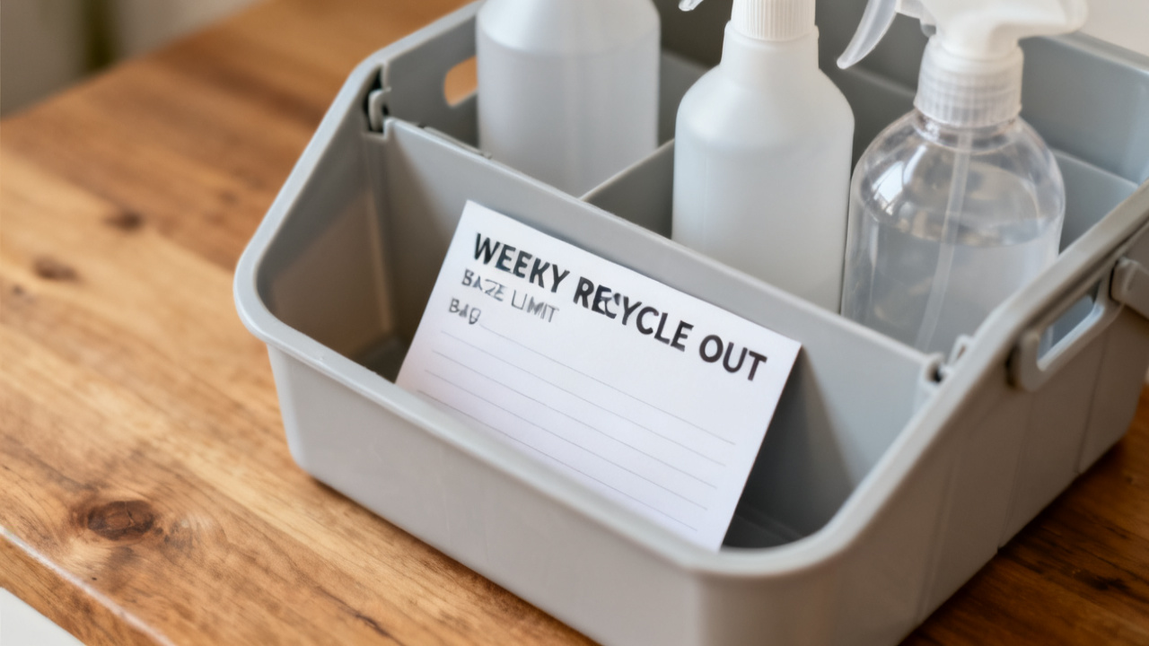 A Recycling Bag That Actually Leaves the Home Each Week — desk detail